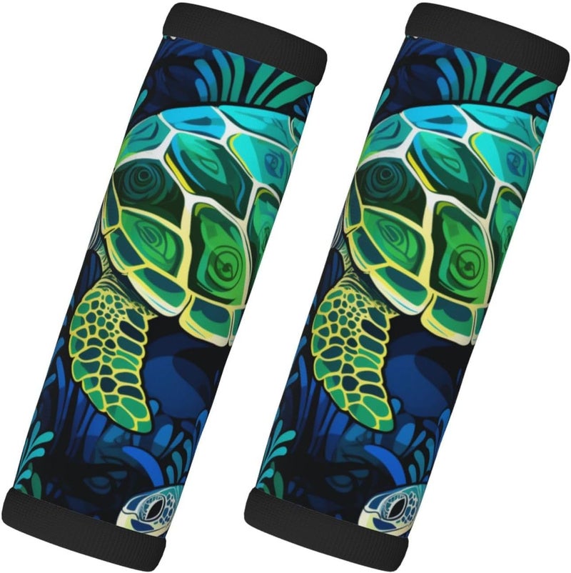 YPPAHHHH Luggage Handle Wraps Sea Turtles Ocean Tortoise Luggage Identifiers Soft Neoprene Luggage Handle Wraps For Suitcase Trolley Handle Grip Cover 2 Pack Luggage Tags - Image 1